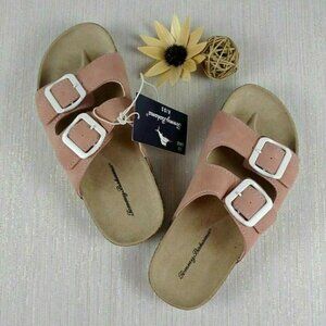 Tommy Bahama Girl's Sandals Double Strap Slip-On Shoes Blush Pink NWT Large 1/2